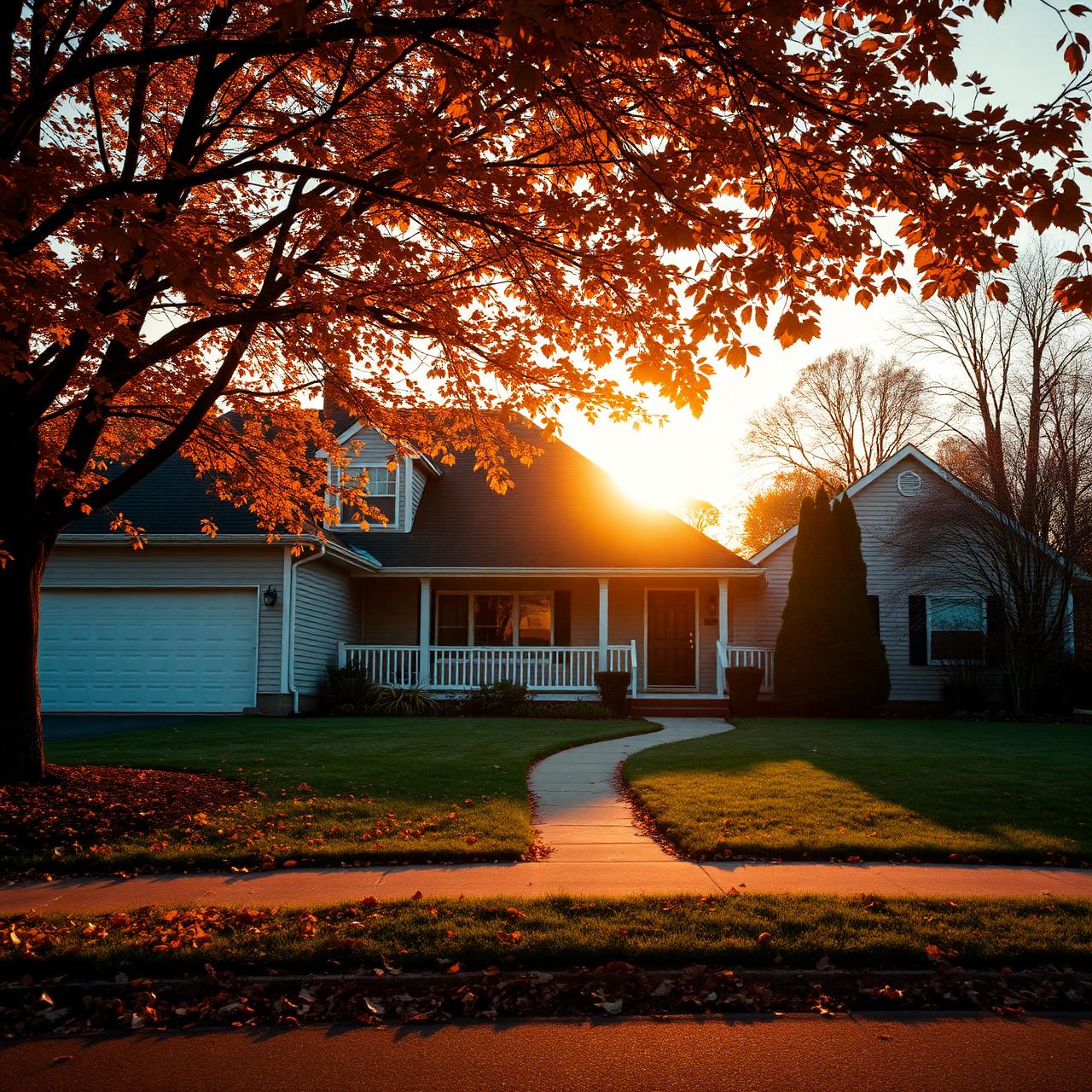 A central Ohio family home at golden hour