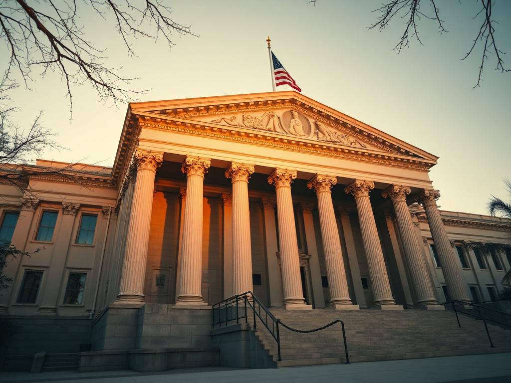 Franklin County courthouse with classical columns